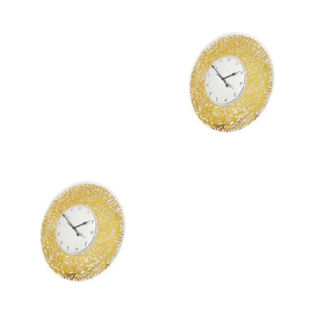 Cateissary Reloj de pared islámico acrílico musulmán cuarto de niños dormitorio Eid decoración hermosa y llamativa oro plata Oro plata 2Conjunto