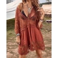 thumbnail image 2 of Swimsuit Coverup for Women Lace Stitching Bathing Suit Cover Ups Plus Size Beach Coverup Alsol Lamesa, 2 of 5