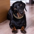 thumbnail image 2 of Dog Gold Chains Necklace | Cuban Link Durable Dog Necklace | Cute Fashion Pet Collar | Light Metal Jewelry Bold Chain Puppy Accessories | Pet Necklace Gift 14 inches, 2 of 12