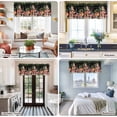 thumbnail image 5 of Mushroom Farmhouse Short Window Curtain Valances, Fox Botanical Leaf Green Black Butterfly Rod Pocket Kitchen Valances for Living Room Bedroom Bathroom Cafe 54" x 18", 5 of 8