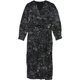 thumbnail image 1 of Tahari Womens Printed V Neck Pleated Dress, black, L, 1 of 2
