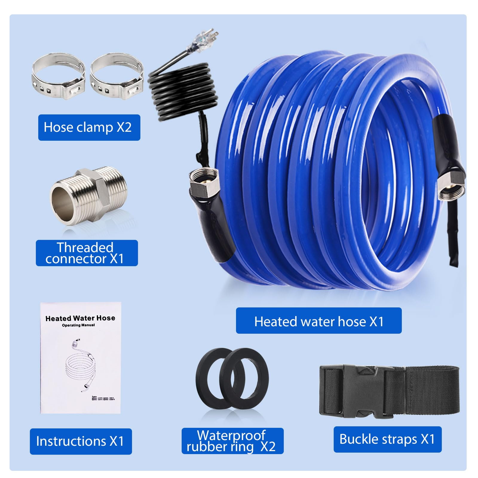 rv Heated Water Hose 15 ft, Rv Accessories Upgraded -45 ℉ Antifreeze Heated Drinking Water Hose