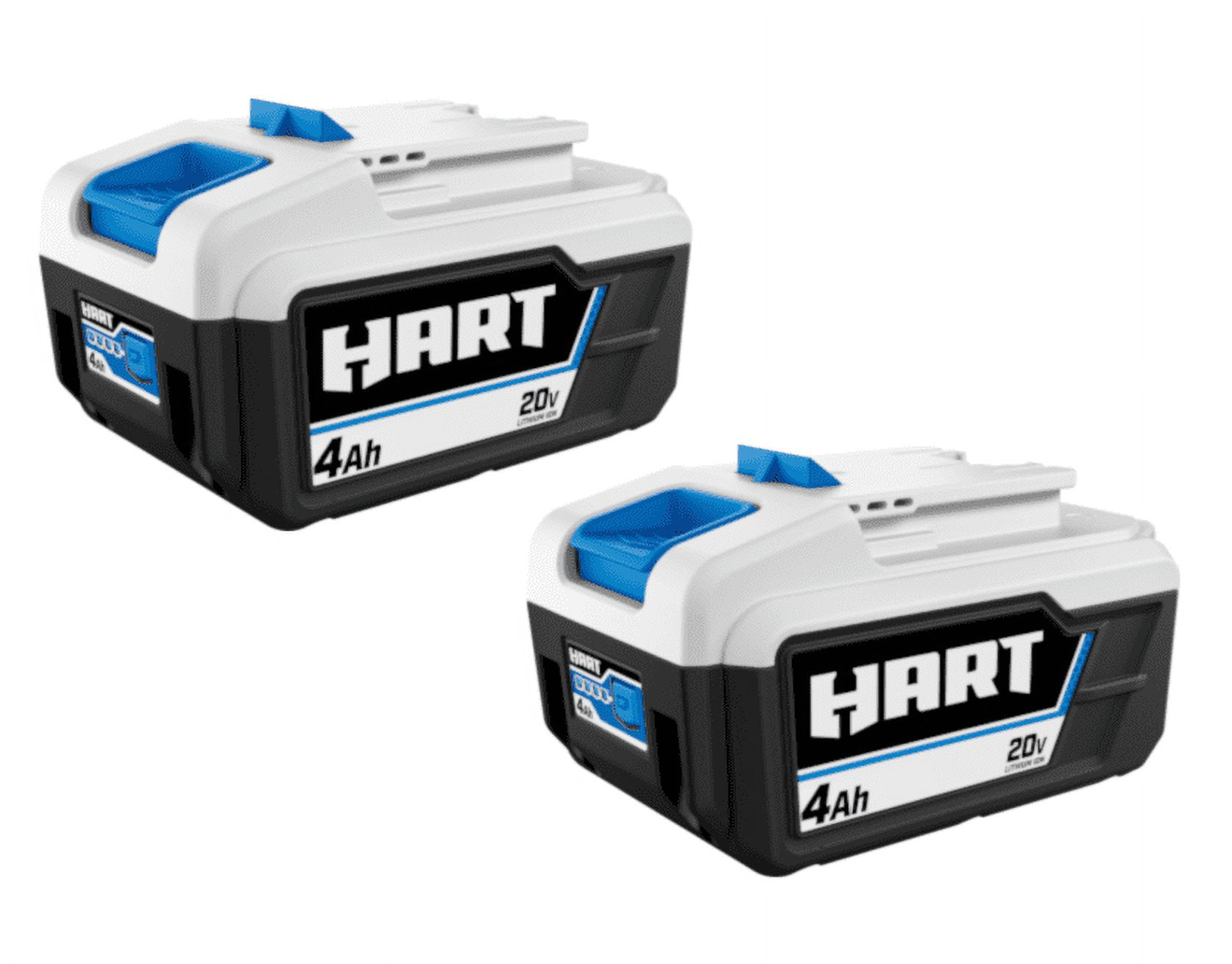 HART 2-Pack 20V 4.0Ah Lithium-Ion Batteries, Works with All
