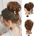 thumbnail image 1 of Women Light Brown Hair Buns,Dylanm Curly Wavy Ponytail Hair Scrunchies, Hair Extensions Wrap Messy Hair Bun, 1 of 6