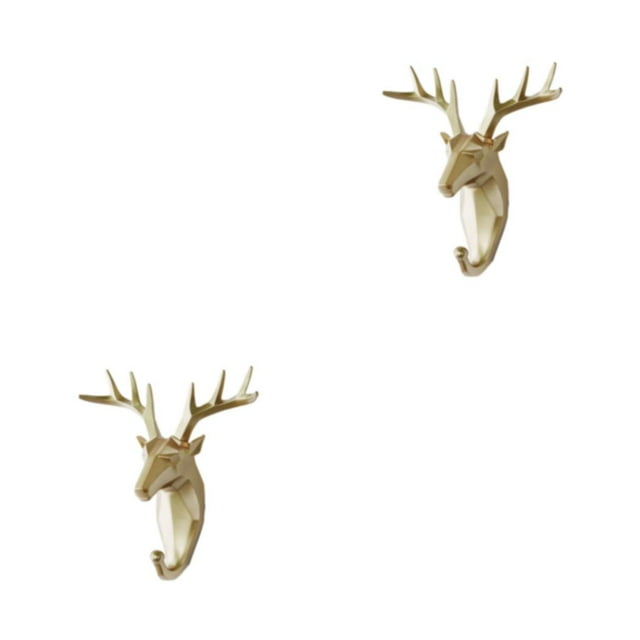 Ruiboury Animal Tête Clé Crochet Construction Robuste et Durable Ajoute une Touche de Fantaisie d'Or (Cerf) 2Set