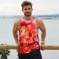 thumbnail image 6 of Lsque Autumn Maple Leaves Pattern Mens Tank Tops Muscle Athletic Quick Dry Sleeveless Workout Fitness T Shirts Beach Tank Top, Loose-fit Sleeveless Shirt for Men-, 6 of 7