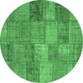 thumbnail image 1 of Ahgly Company Indoor Round Patchwork Emerald Green Transitional Area Rugs, 3' Round, 1 of 4