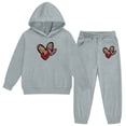 thumbnail image 4 of Toddler Girls Valentine'S Day Hoodie Jogger With Leopard Heart Print Two Piece Outfit Kids Sets Clothes, 4 of 6
