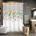 thumbnail image 5 of Easter No Hooks Shower Curtain with Snap-in Liner Spring Pink Yellow Blue Floral Eucalyptus Leaves Shower Curtains for Bathroom, Waterproof, Easy Install, Washable 72"x96", 5 of 9