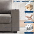 thumbnail image 6 of COZONY 90" Chenille Fabric Sofa with USB and Type-C Ports, Deep Seat Cushions, Removable Cover, Wide Armrests for Living Room, Apartments,Gray, 6 of 7