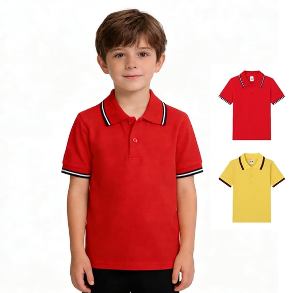 XINXIAOO Toddler Girls Boys Short Sleeve Polo Shirts Casual Collared Neck Kids School Uniform Shirt Girls Boys 2-3 Years Clothes