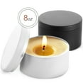 thumbnail image 2 of Hearth & Harbor Tin Candle Jars for Making Candles -&nbsp; 8 Oz, 12 PCs DIY Candle Containers with Lids - Metal Candle Jars - Bulk Tins Storage for Candle - Solid - Black and White, 2 of 7