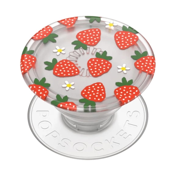 PopSockets Adhesive Plant-Based Phone Grip with Expanding Kickstand, Eco-Friendly and Swappable Top - Strawberry