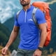 thumbnail image 4 of Blusa y camisa de manga corta con cuello alto para hombre, de verano, de color liso, ajustada, deportiva, con cremallera, de manga corta, con cuello alto., 4 of 5