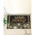 thumbnail image 4 of Shag Bath Rugs Happy Birthday Black Gold Style Plush Soft Fluffy Doormat Floor Carpet,Non-Slip Living Room Bedroom Kitchen Entryway Door Mats Cake Shining Fireworks, 4 of 6