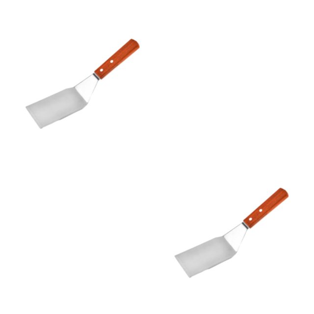 ZheElen Spatule en Métal Robuste pour Poêles et Grilles en Fonte Large Gamme d'Applications Acier Inoxydable B 2Set