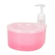 thumbnail image 1 of Dispensador de jabón y estropajo, botella con bomba de jabón líquido de 1 l para baño Rosa, 1 of 9