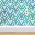 Peel & Stick Wallpaper Swatch Mermaid Tail Scales Waves Sea Ocean