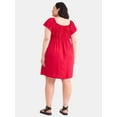 thumbnail image 2 of Terra & Sky Women's Plus Woven Mini Dress with Pockets, Sizes 0X-5X, 2 of 4