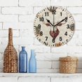 thumbnail image 3 of Yayeee 10" Wall Clock Battery Operated Quartz Round Silent Non-Ticking Home Decor, Beige Cowboy Pattern, 3 of 6