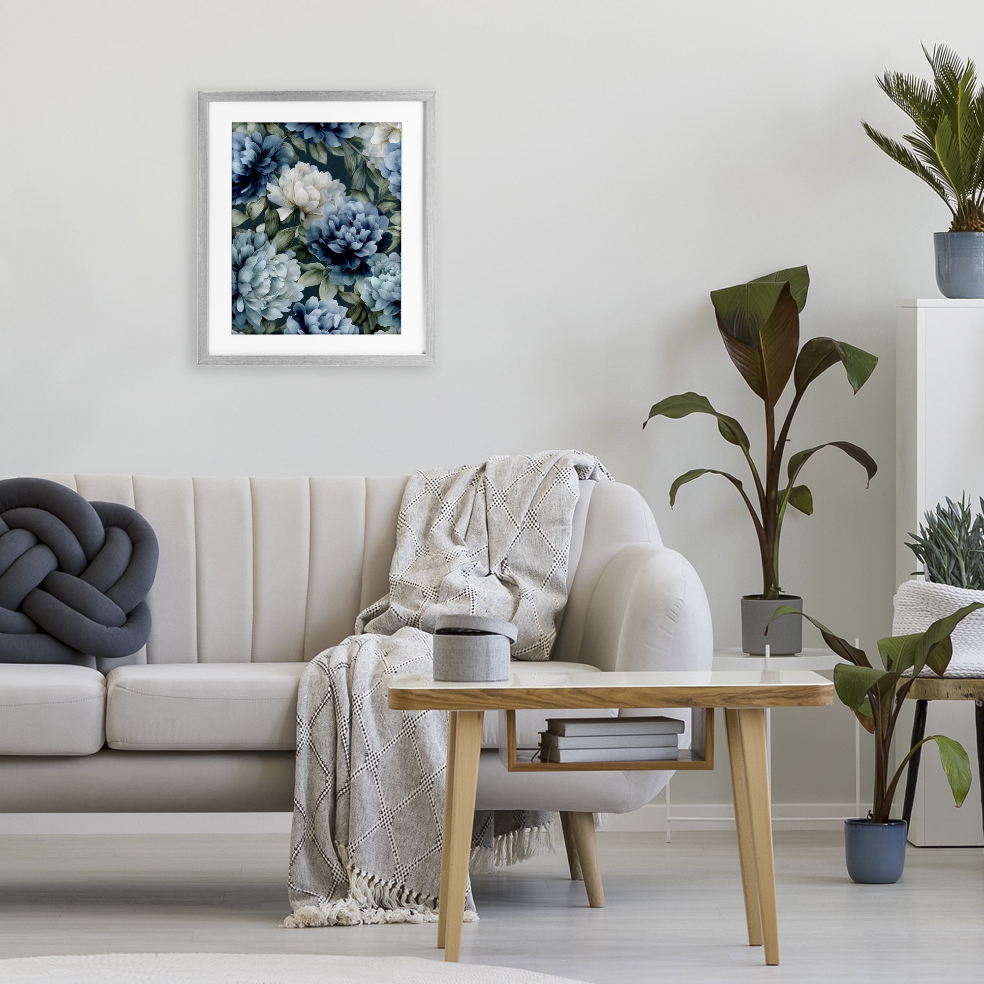 Stupell Industries Blooms On The Vine Gray Framed Print Under Glass, design by Franklyn Gregory
