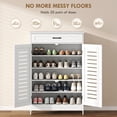 thumbnail image 4 of HOMCOM Armoire à Chaussures avec Portes à Persiennes, Armoire de Rangement à Chaussures Moderne, Blanc, 4 of 10