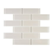 WS Tiles - Premium Ivory 2 in. x 6in. Glass Subway 12 in. x 12 in. Mesh-Backed Wall Tile (5 sq. ft. / Case)