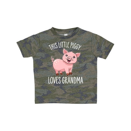 

Inktastic This Little Piggy Loves Grandma- Cute Gift Toddler Boy or Toddler Girl T-Shirt