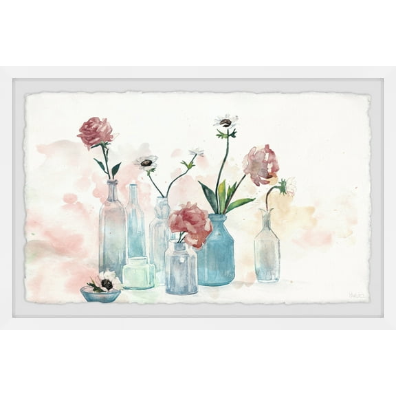 Parvez Taj Blooms and Bottles Framed Wall Art
