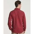 thumbnail image 3 of Real Essentials 3 Pack: Men's Long-Sleeve Flannel Button Down Plaid Casual Shirt (Available in Big & Tall), 3 of 6