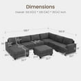 thumbnail image 2 of HONBAY 128.1" U Shape Sectional Sleeper Sofa Bed Corduroy Oversized Couch with Storage for Living Room, Dark Grey, 2 of 10