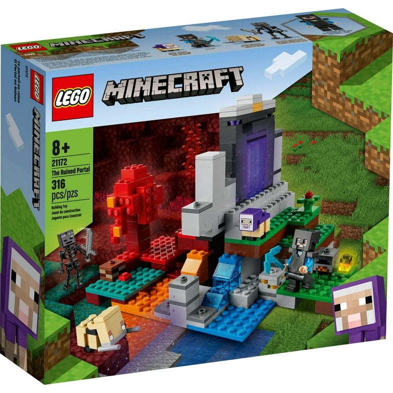LEGO Minecraft The Ruined Portal 21172, Crafting Set with Steve