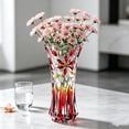 thumbnail image 4 of SUYOLL Gradient Embossed Glass Vase Scalloped Rim Thick Clear Glass Vase Floral Vase For Home Centerpiece Wedding Living Room Dining Table Party Decor Housewarming Gift, 4 of 7