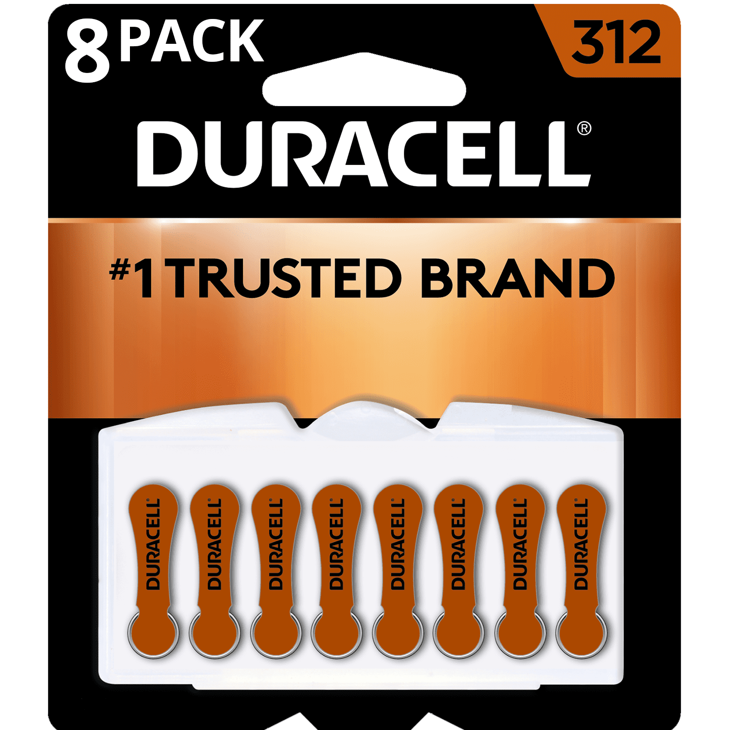 Duracell Hearing Aid Batteries with Easy-Fit Tab, Size 312, 8 Ct
