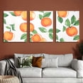 thumbnail image 6 of Shadudu Oranges Green Leaves Pattern Canvas Wall Decor Set for Living Room Bedroom Office - 3 Piece Modern Water-Resistant Artwork 12"x16"x3pcs, 6 of 6