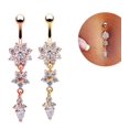 thumbnail image 1 of 3pcs Nouveau Pendentif Fleur Piercing en Acier Inoxydable Chirurgical Zircon Fashion B, 1 of 5