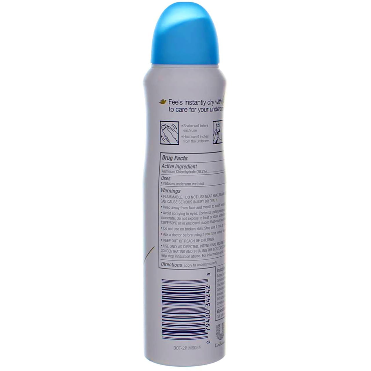 Dove Dry Spray Antiperspirant, Nourished Beauty 3.80 oz (Pack of 4)