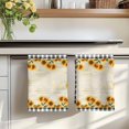 thumbnail image 7 of Sunflowers Kitchen Towels Set of 4, Summer Country Botanical Yellow Flowers Plaid Absorbent Dish Towels for Kitchen, Microfiber Hand Towel, Quick Drying Tea Towel for Cleaning Decorative Dishcloths, 7 of 7