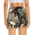 thumbnail image 2 of Lsque Western Cowboy Snake Ram Skull Printed Women's Running Shorts with Liner Pockets,Elastic Quick Dry Workout Athletic Gym Yoga Shorts,Womens High Waist Shorts-XX-Large, 2 of 9
