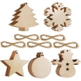 thumbnail image 2 of 50 piezas de colgantes para árbol de Navidad, adornos navideños de bricolaje, discos de madera, estrellas de madera, copos de nieve y muñecos de nieve de madera, discos de madera redondos,, 2 of 8