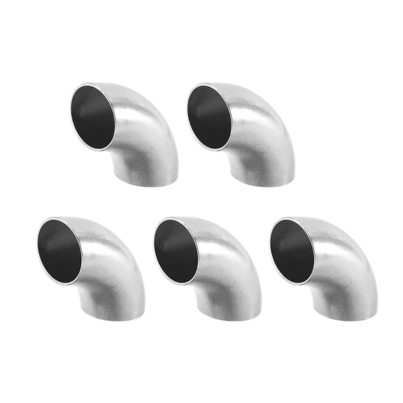 Stainless Steel 304 Pipe Fitting,Long Radius,90 Degree Elbow,Butt-Weld,1-inch OD,1mm Thick Pipe Size 5pcs