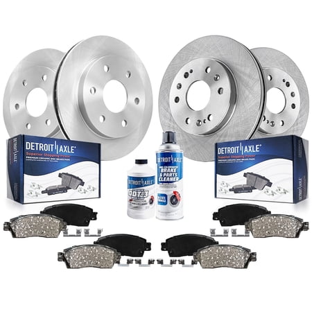Detroit Axle - Brake Kit for Chevy GMC Silverado Sierra 1500 Tahoe Suburban Yukon XL Cadillac Escalade ESV Brake Rotors Ceramic Brakes Pads Front and Rear Replacement