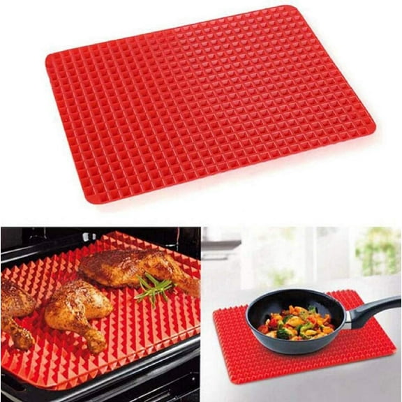 Ludlz Red Pyramid Pan Nonstick Silicone Baking Mat Mould Cooking Mat Oven Baking Tray