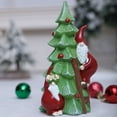 thumbnail image 5 of Christmas Tree Tabletop Decorations, Small Christmas Trees with Lights Lighted Tree Figurine Battery Operated for Office Home Holiday Decoration (Green), 5 of 6