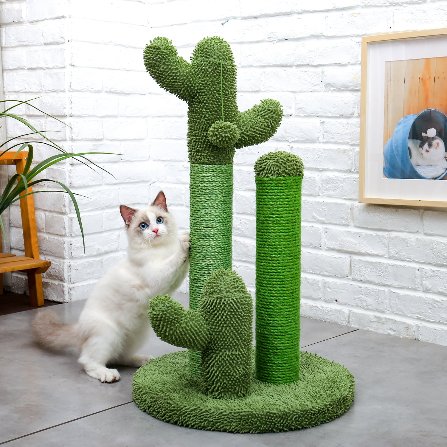 PAWZ Road 27" Cactus Cat Scratching Posts Sisal Cat Scratcher Green Large