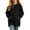Black, variant on Qingpeng Big Kids Side Slit Hooded Pullover Top Longline Long Sleeve Sweatshirt with Front Pocket