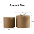 thumbnail image 2 of Round Nesting Coffee Table Set of 2, 2 Pieces Rustic Wood Coffee End Table, 2-Piece Wooden 18.11" Circle Living Room Set for Living Room Apartment Small Space, No Assembly (Natural), 2 of 8