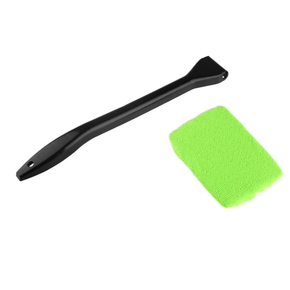 BIMZUC Car Windshield Cleaning Brush with Soft Microfiber Bonnet, Ergonomic Handle for Auto Window Dust Dirt Removal Tool, Green