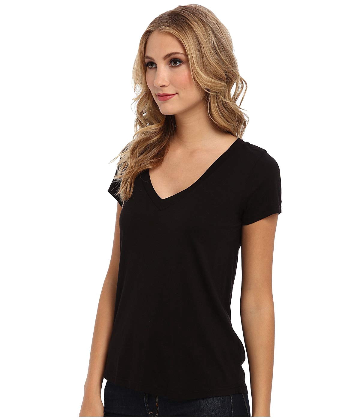 LAmade Short-Sleeve Low V-Neck Boyfriend Tee Black, Boy's, Size: 24 in