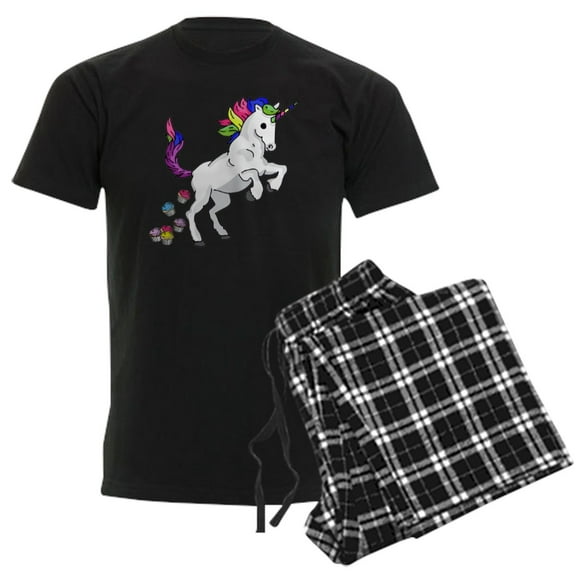 CafePress - Unicorn Cupcakes Men's Dark Pajamas - Men's Dark Loose Fit Cotton Pajama Set